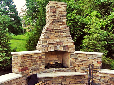 Brian G Persing Masonry residential outdoor stone fireplace